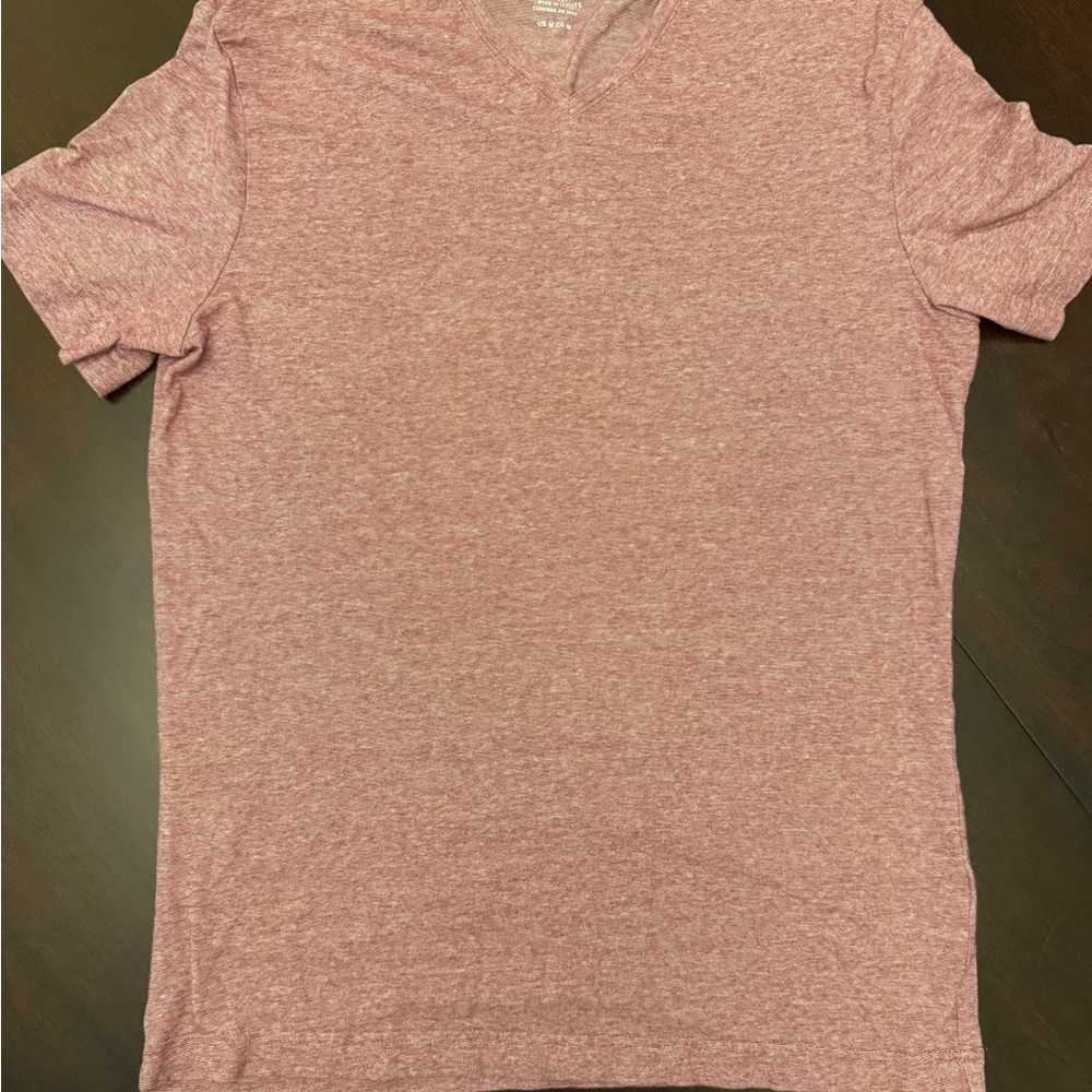 H&M Slim Fit Striped T-Shirt in Heathered Red
